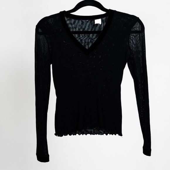 Moda International Tops - Black Lightweight See-through Shirt Size M